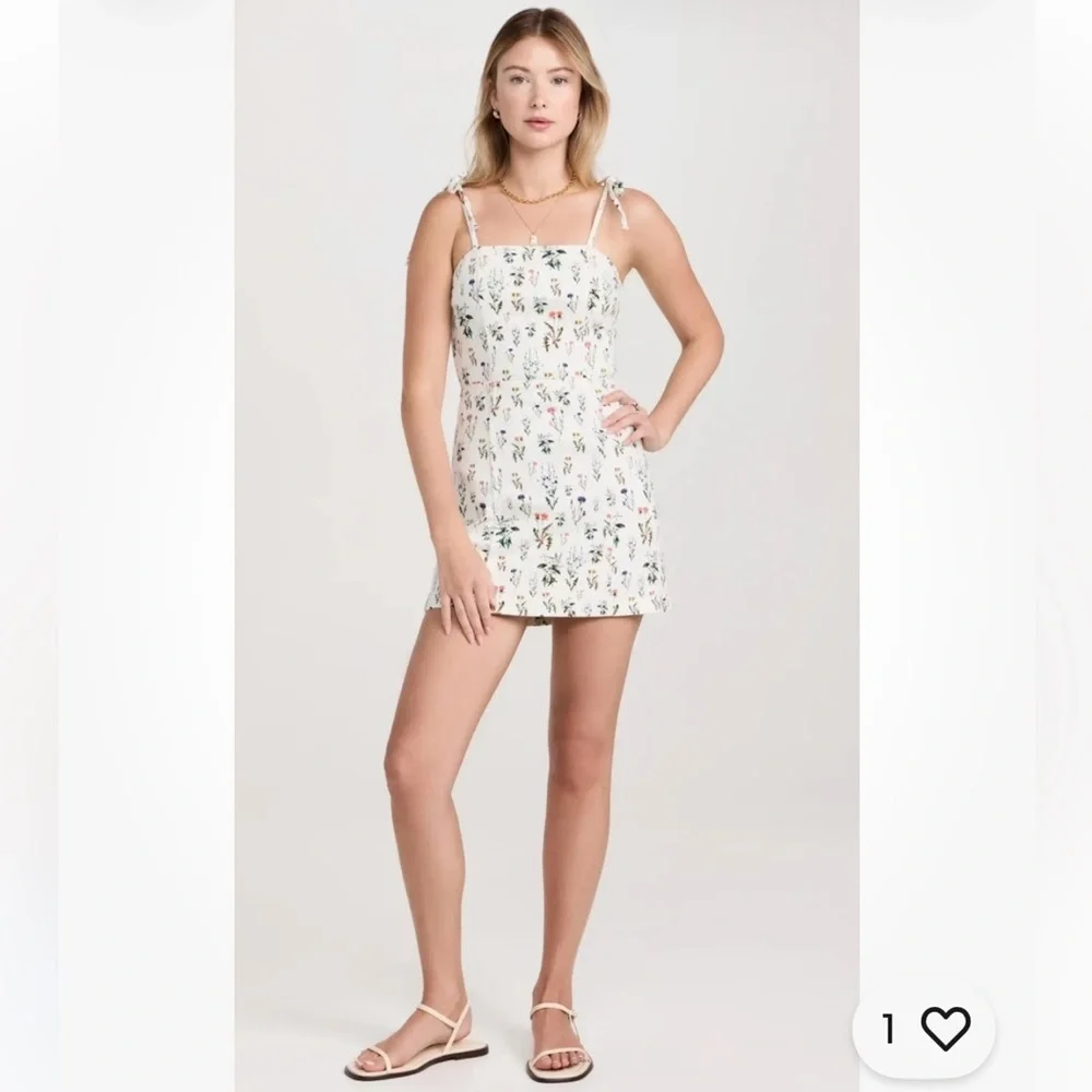 Alice + Olivia Jensen Floral Denim Spaghetti Strap Mini Dress Sz 4 - Picture 16 of 16